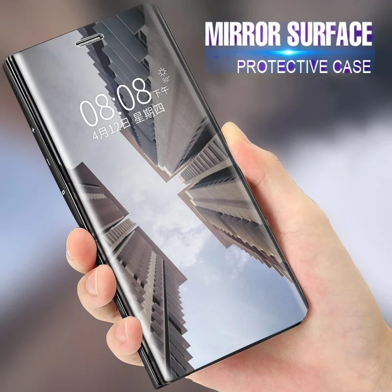 

Alxun For OnePlus 7 Pro Case Cover Mirror Flip Leather Stand Smart View Back Cover For Oneplus 7T Pro Case One Plus 7 Pro Case