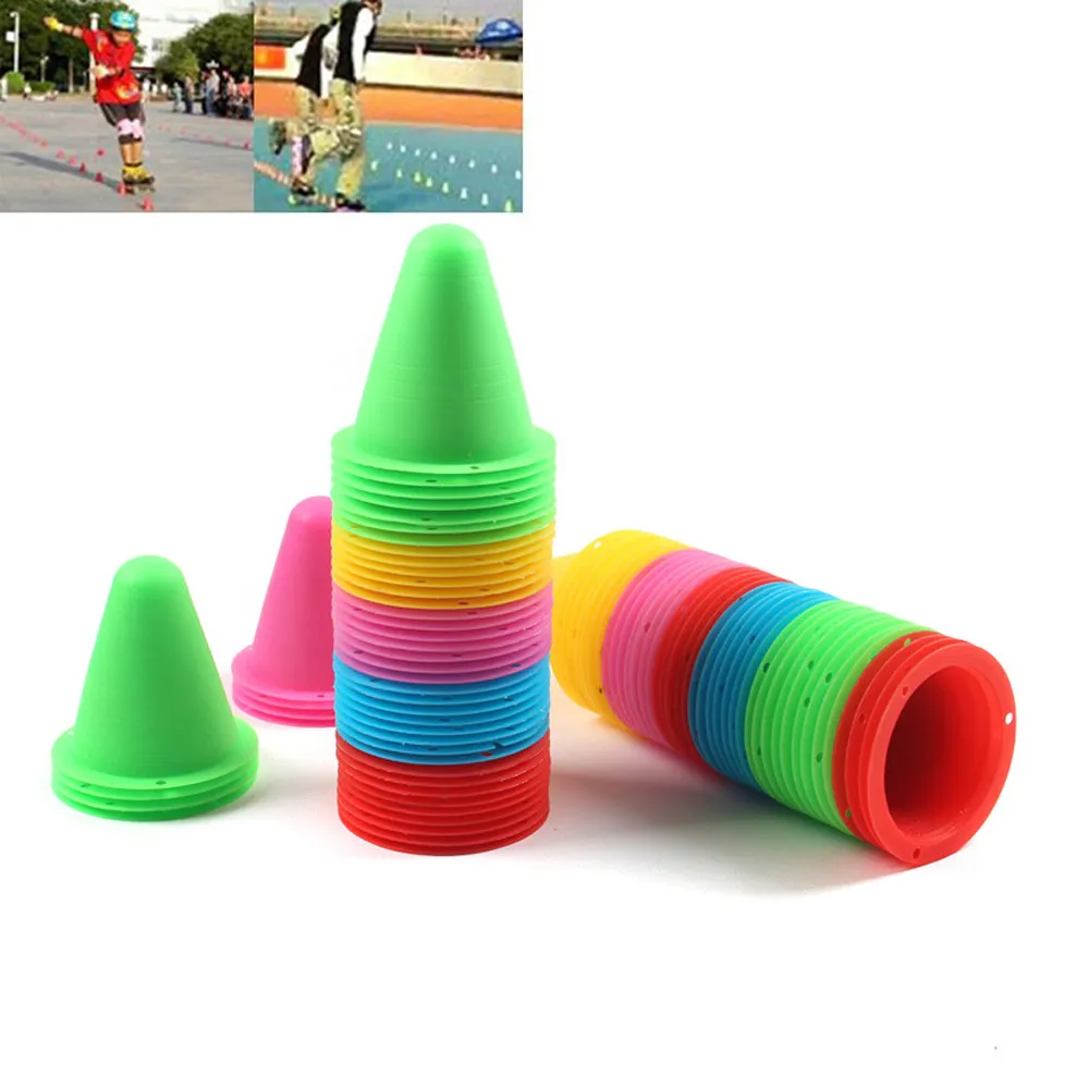 

20pcs Flexible Agility Maker Cones brightly colored for Slalom Roller Skating Training Traffic Cone Outdoor Sports 2019 hot sal