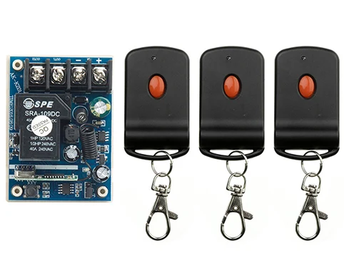 

New DC12V 24V 36V 48V 1CH RF Wireless Remote Control Switch System 3 transmitter & 1 receiver relay Receiver Smart Home Switch