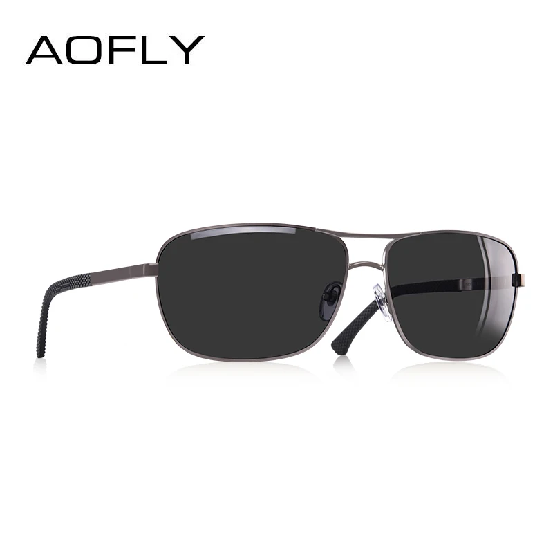 AOFLY, фирменный дизайн, поляризационные солнцезащитные очки, мужские, для вождения, металлические, Ретро стиль, солнцезащитные очки для мужчин, UV400, Gafas Oculos De Sol AF8190 - Цвет линз: C2GUN