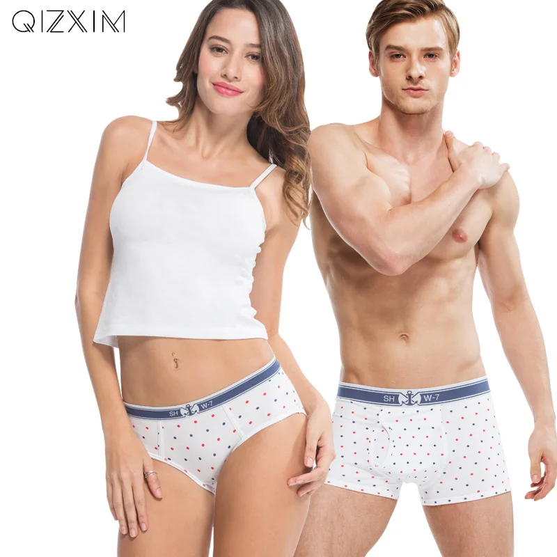 Трусы QIZXIM в горошек для влюбленных нижнее белье пар женские трусы хлопковые