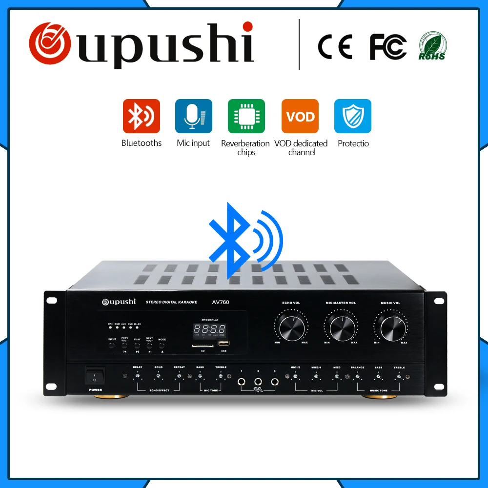 2 0 channel professional power  amplifier  250w home  theater  