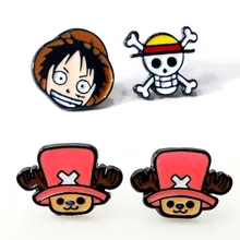 Японская анимация мультфильм Цельный логотип и Луффи Qiao Ba серьги-гвоздики, Harajuku женские серьги стиль