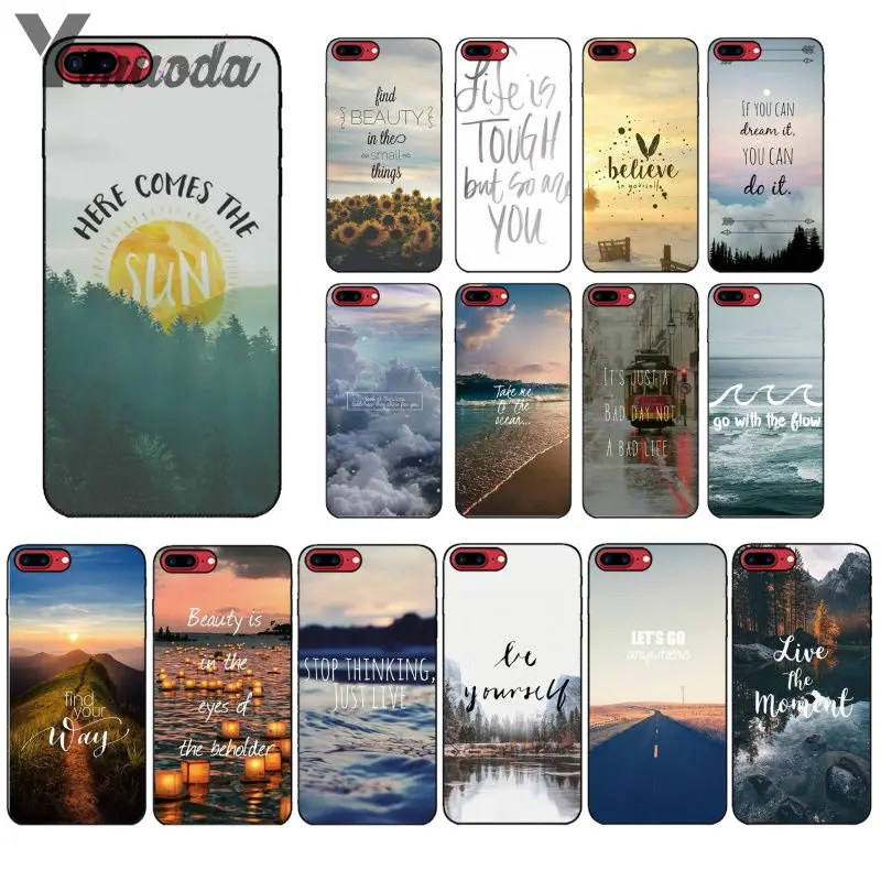 

Yinuoda Scenary Travel Breathe On The Way Black TPU Soft Phone Case Cover for Apple iPhone 8 7 6 6S Plus X XS MAX 5 5S SE XR