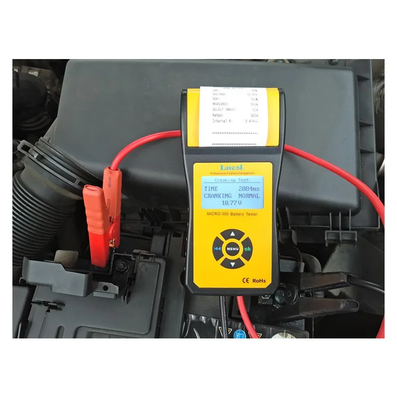 LANCOL MICRO-300Digital автомобильный тестер нагрузки батареи с принтером 2000CCA 200ah 12V автомобильный диагностический инструмент проверка емкости батареи