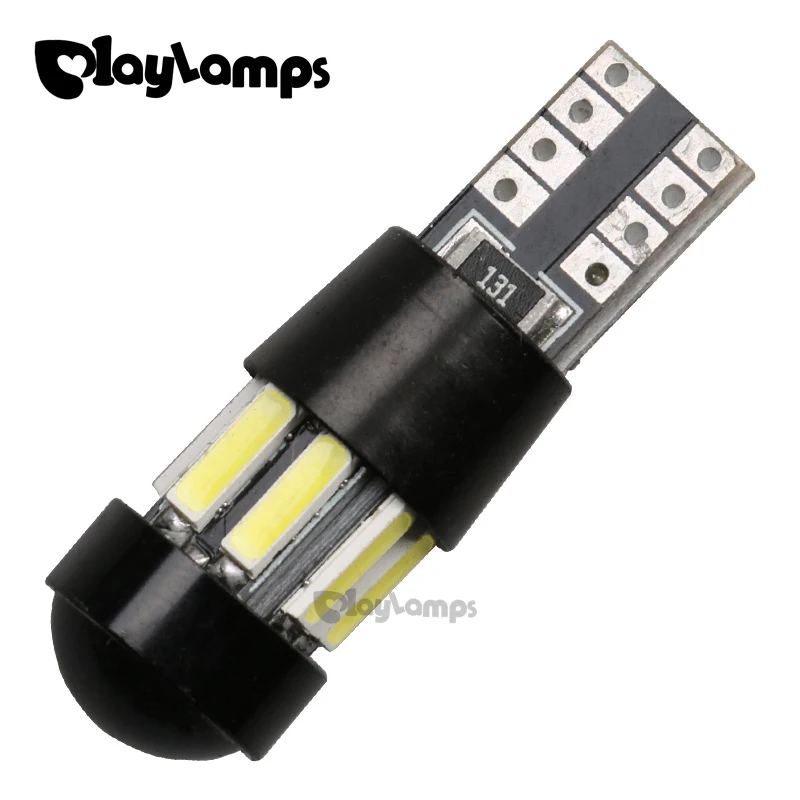 

10x T10 LED CANBUS W5W 7020 10SMD WHITE W5W LED Light Bulbs 194 168 Error Free for Turn Parking Lights Side Reverse Light
