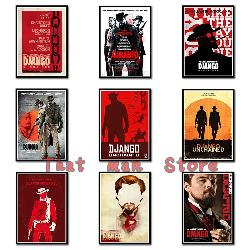 Постеры Django развязанные белая крафт бумага принты наклейки на стену украшение
