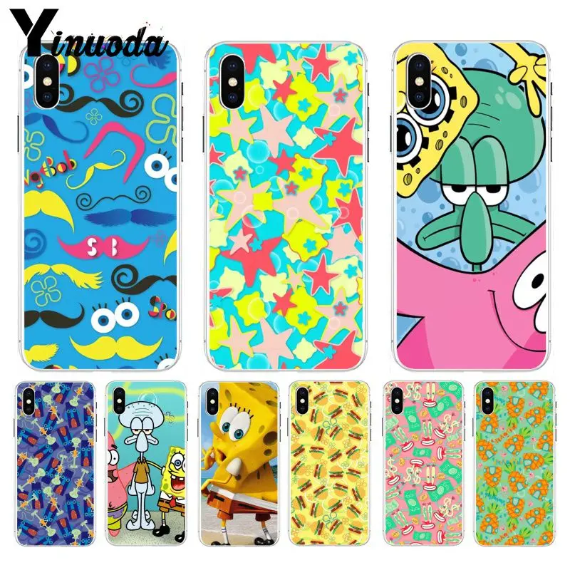 Yinuoda Sponge Bob Soft TPU silicone Colorful Phone Accessories case for Apple iPhone 8 7 6 6S Plus X XS max 5 5S SE XR | Мобильные