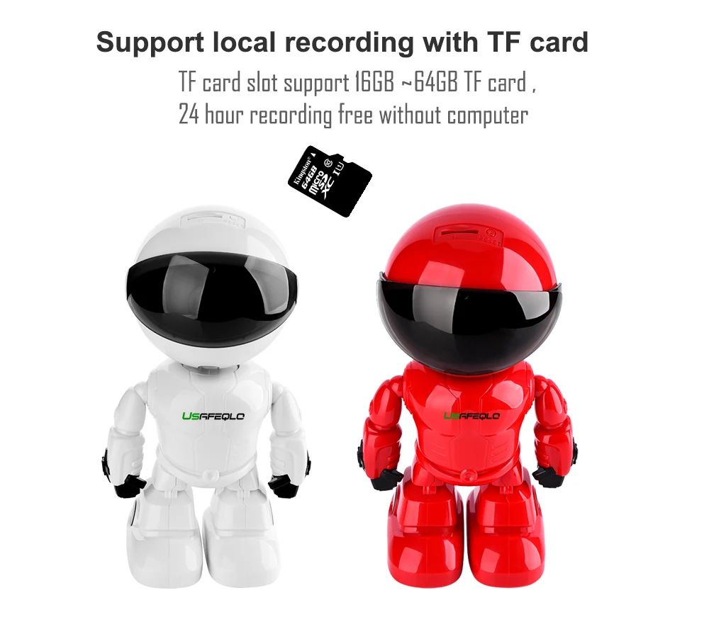 USAFEQLO 2MP/1.3MP HD Беспроводная ip камера Wi Fi робот 1080P Wifi ночного видения IP Сетевая CCTV