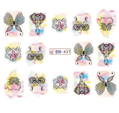 

Water nail sticker art decoration slider owl elephant tiger lion nails stickers design decal lacquer accessoires for kids
