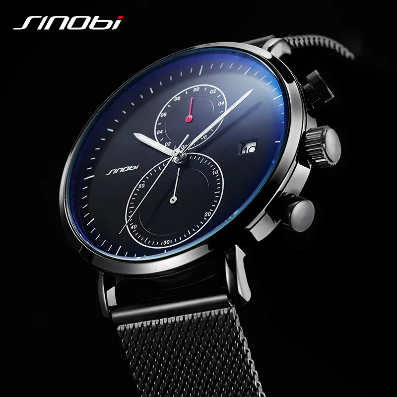 

2019 SINOBI Top brand New Men Watch Fashion DIY Luminous Quartz Watch For Men Male Casual Sport Chronograph Stop Watch Clock 8