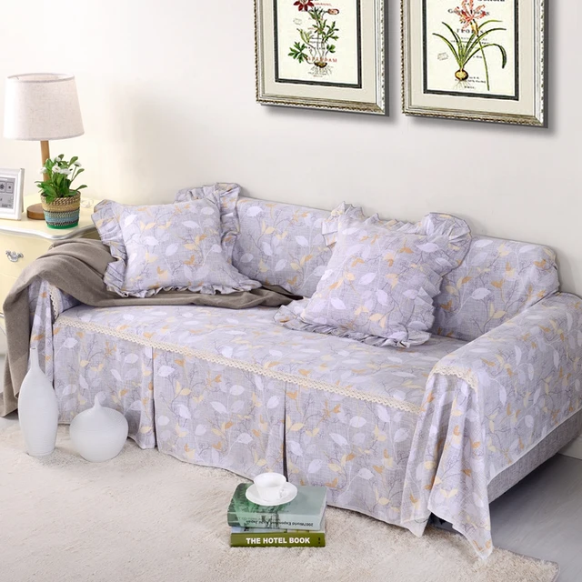 Sunnyrain Thick Cotton Canvas Past Grey Leaves Sofa Covers L Sunnyrain Thick Cotton Canvas Past Grey Leaves Sofa Covers L Shaped Cover Slipcover Couch