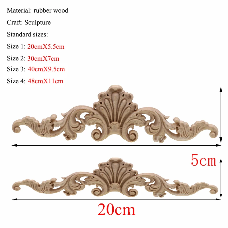 Wood Appliques Furniture Cabinet Mouldings Decal Ornament Crafts Wooden Figurine Crafts Wood Figurines