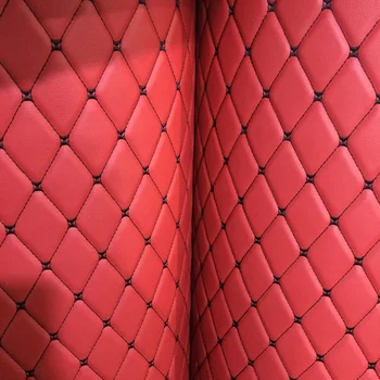 

Hotsale embroidery leather with stitching sponge for bag car interior quilting vinyl for sofa car upholstery Diamond stitching