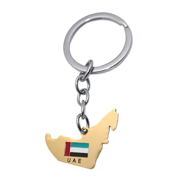 

zkd United Arab Emirates map UAE flag stainless steel Key Chains key ring