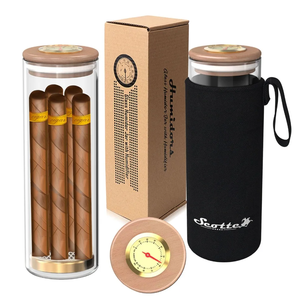 Cigar Humidor Travel Cigar Tube Glass Humidor Jar Seal Cans With