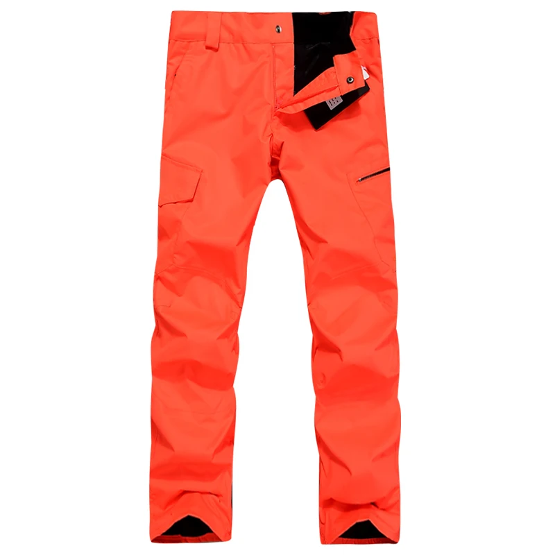 GSOU Снежный бренд, лыжные брюки, мужские водонепроницаемые штаны для сноуборда размера плюс, зимние лыжные штаны для сноубординга, мужские уличные спортивные штаны - Цвет: ORG