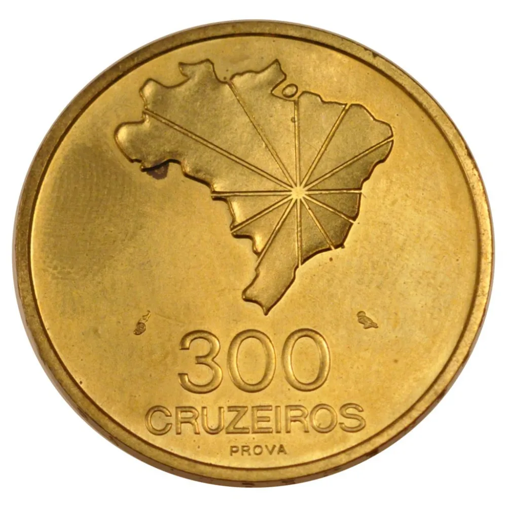 XDE0002B 10 шт 1972 Бразилия 300 Cruzeiros латунь PROVA монета-150-летие независимости