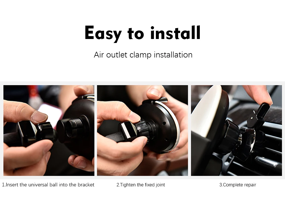  Universal Wireless Car Quick Charger Smart Automatic Clamp Phone Holder Stand for iPhone for Samsung S9 plus for Xiaomi Huawei (9)