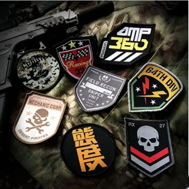 

Military Tactical Molle Backpack bag Magic Tape Sticker Clothes Embroider Armband Badge Cloth Patch Paste Accessories 3 Pcs/bag