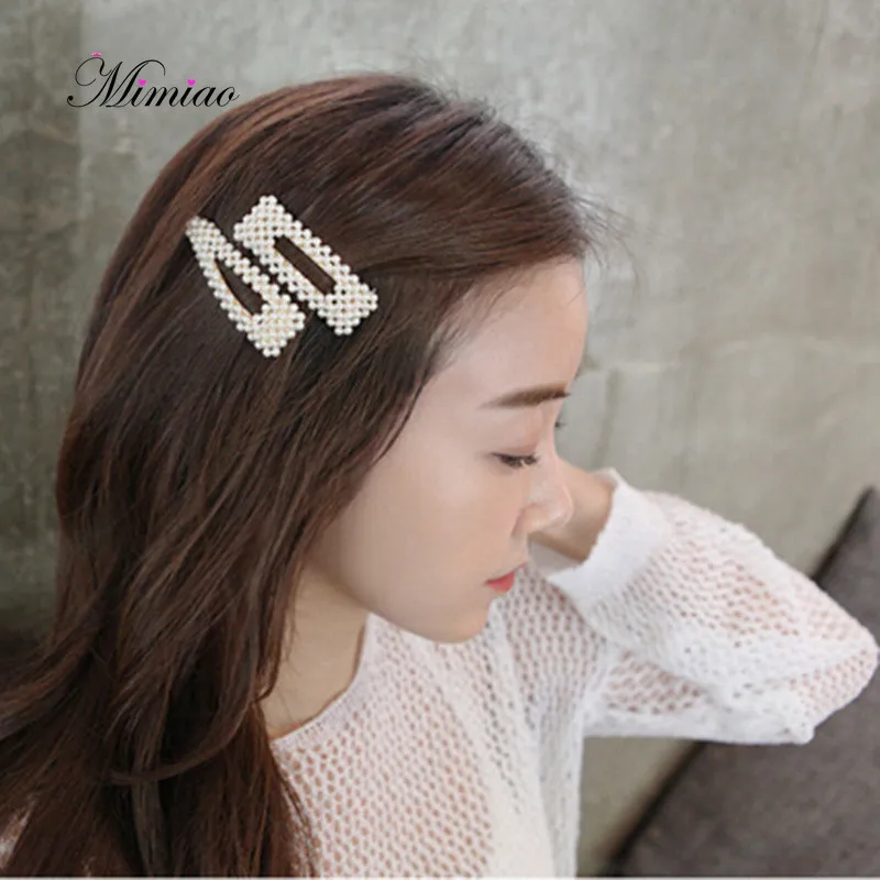 

1PC Pearl Hair Clips Fashion Women Barrettes Hairpins Hair Accessories Girls Floral Hair Clamps Decorations New Clips For Girls