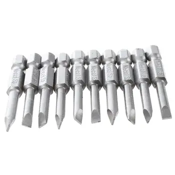 

10 Pcs 50mm Length Magnetic 4mm Width Slotted Tip Screwdriver Bits