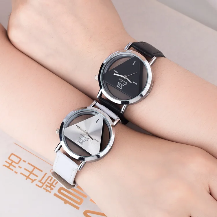 

JIS watch hollow out flower dial ladies Casual Watch fashion Rhinestone Women Dress Watch Leather Quartz Wristwatch clock hours