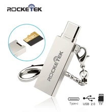 Rocketek type-c usb 2,0 otg телефон Тип c считыватель карт памяти Алюминиевый адаптер для micro SD/TF ПК компьютер ноутбук аксессуары