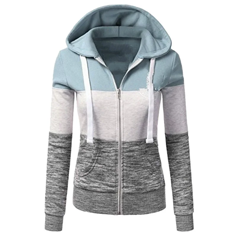 

Spring Hoodie Hoody Zipper Pocket Hooded Sweatshirt Woman Warm Hoodies Long Sleeves Drawstring Sweatshirt Outwear Top Z25