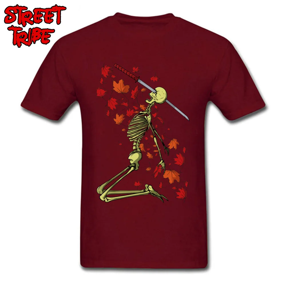 Autumn Fallen Thanksgiving Day Cotton Fabric O Neck Tops Shirts Short Sleeve Casual T-Shirt On Sale Custom Tshirts Autumn Fallen maroon