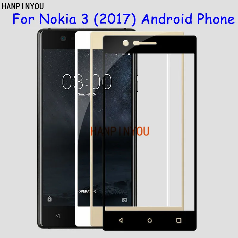 Закаленное стекло с полным покрытием для Nokia 3 2017 TA-1020 5 0 дюйма ультратонкая