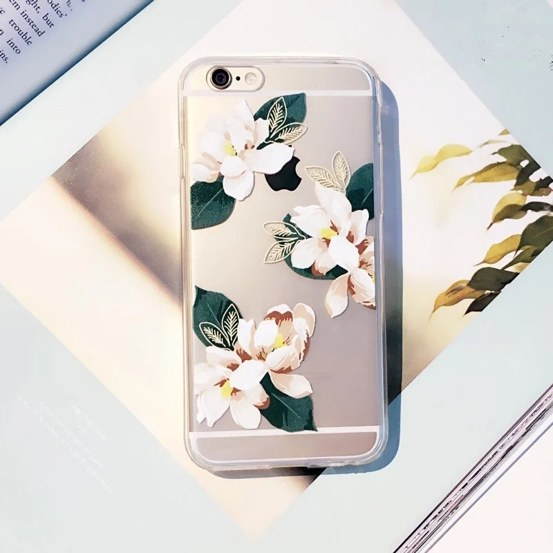 Новинка Dahlia Flower чехол для iPhone 6 6s 7 8 Plus X TPU Мягкие Ультратонкие прозрачные чехлы