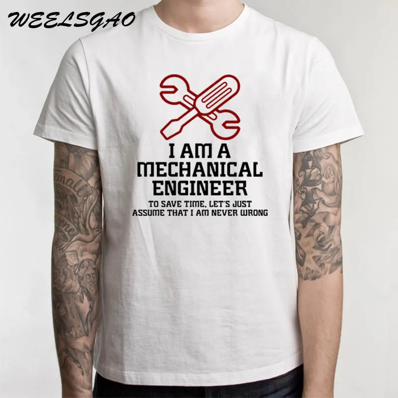 

WEELSGAO I Am A Mechanical Engineer T Shirt Men's Tee Male Clothing Leisure Summer Dad Tee Shirt