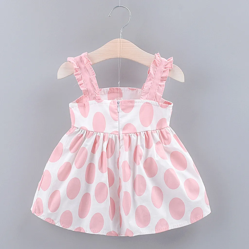 Toddler Baby Girls Kids Strap Bow Dot Print Summer Dress Princess Dresses Toddler Baby Girls Kids Strap Bow Dot Print Summer Dress Princess Dresses