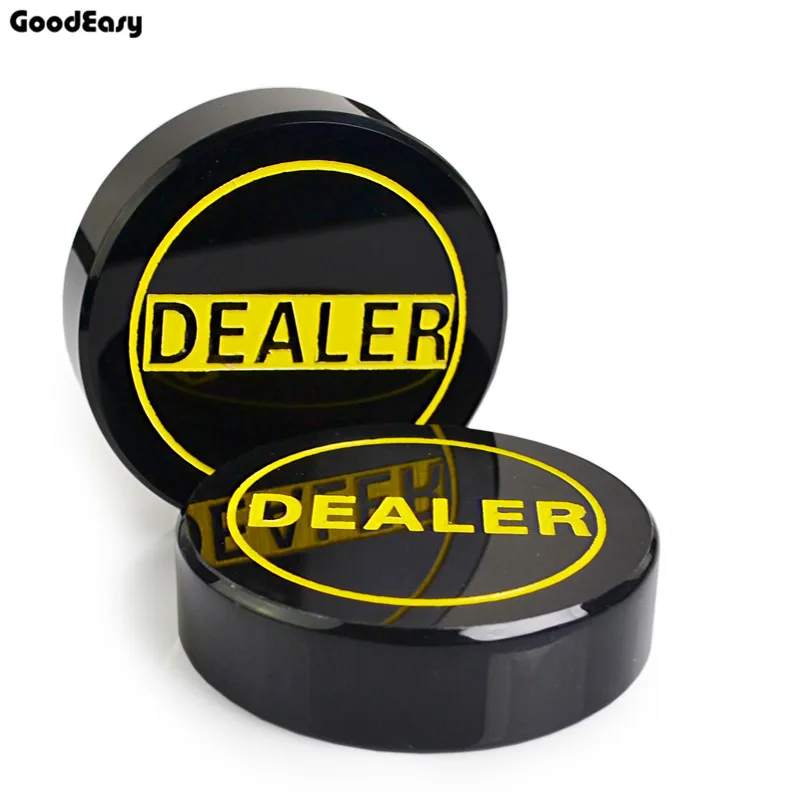 1x Acrylic Round Dealer Button Chip Pressing Texas Hold'em Poker Guard Coin 