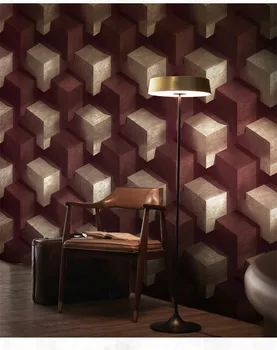 

3D Geometrical Grid Mural Wallpaper Waterproof Wall Background for Living Room PVC Wall Paper Roll Stereoscopic Looking 10M