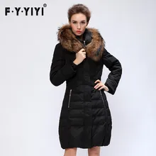2016 new winter jacket, long and thick big fur collar slim slim knee dress coat