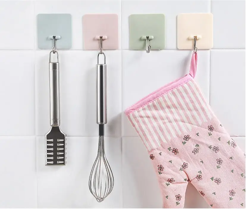 

5 Pcs Set Kitchen Bathroom Plastic Adhesive Hook Wall Sticky Mount Hanger Rack