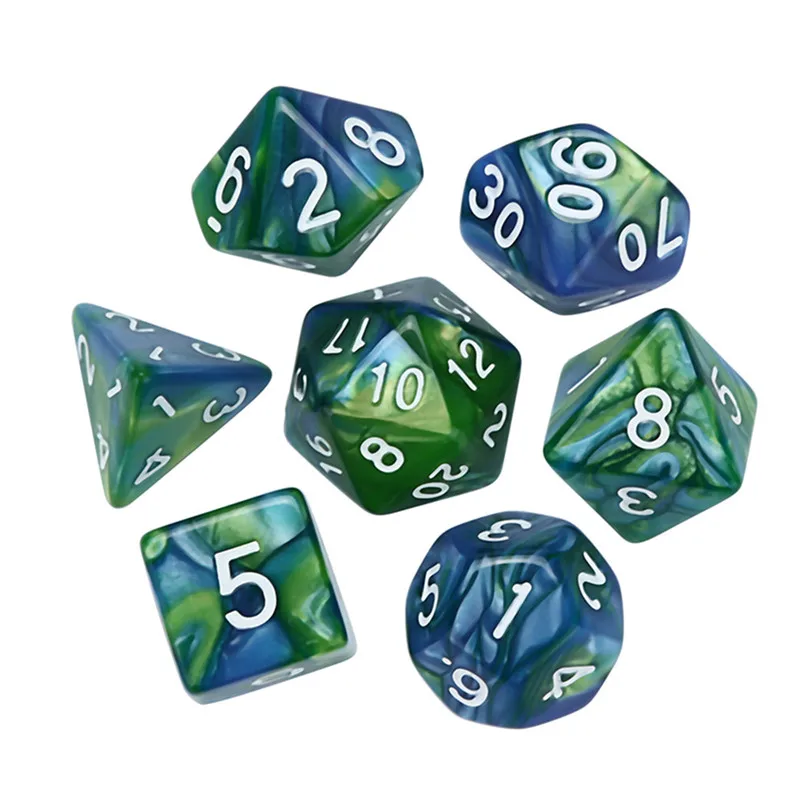 7 шт. цифровой игра в кости полиэдральный D4 D20 мульти сторонее акриловое для