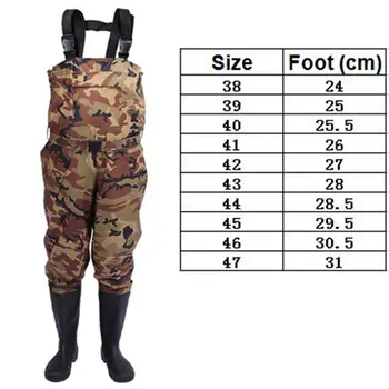 

0.35mm One Piece Camouflage Fishing Waders Waterproof Nylon+PVC Fabric Breathable Waist Belt+Pocket Type Fishing Waders Overalls