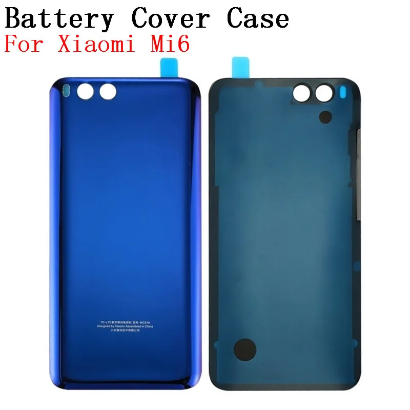 

RTBESTOYZ Original Tempered Glass Case For Xiaomi Mi6 Mi 6 Back Battery Cover Housing Replacement Parts