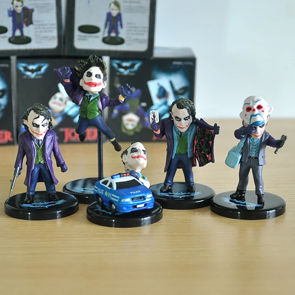 

5pcs/lot Batman The Dark Knight The Joker Mini PVC Action Figures Joker The Evil Opponent of Batman Kids Collection Toys Doll