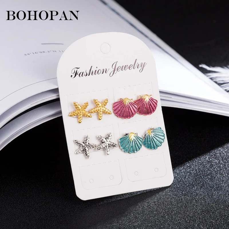

Bohemia Style Earrings Set Vintage Crystal Gem Stud Earrings For Women Fashion Jewelry Accessories Female Party Bijoux Wholesale