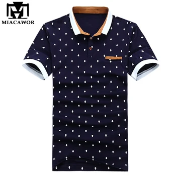 

New 2019 Polo Shirt Men Cotton Fashion Skull Dots Print Camisa Polo Summer Short-Sleeve Casual Shirts Mt437