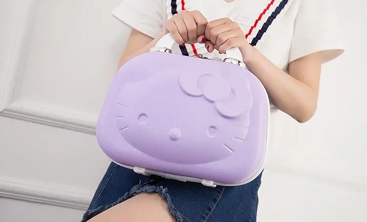 Hello Kitty косметичка с рисунком для путешествий портативный женский модный чемодан