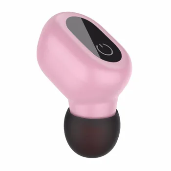 

Mini Bluetooth Earbud, Single Smallest Wireless Earbud Earphone Car Headset with Clear Microphone-Pink