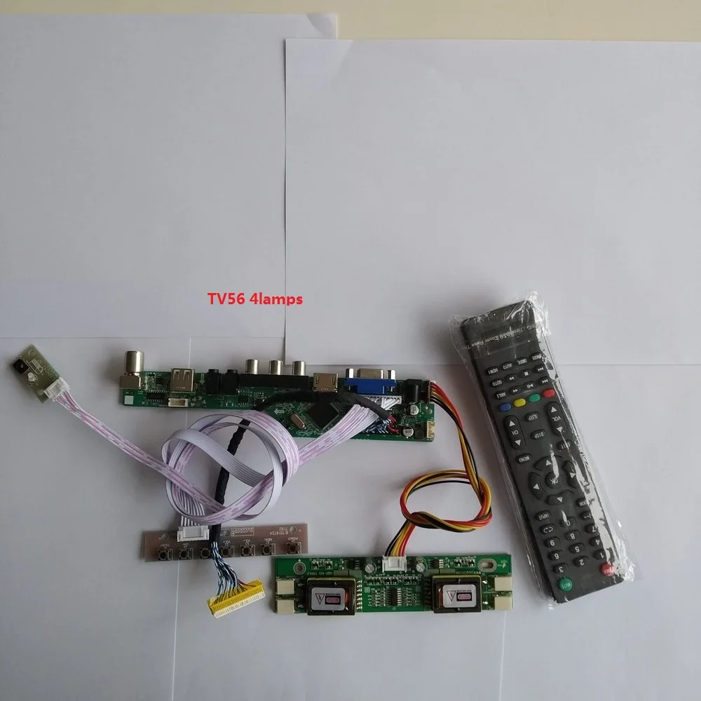 

for LM190E08-TLG2 4 lamps Digital Signal kit LCD AV TV card 30pin 1280X1024 19" Resolution Interface USB Controller Board