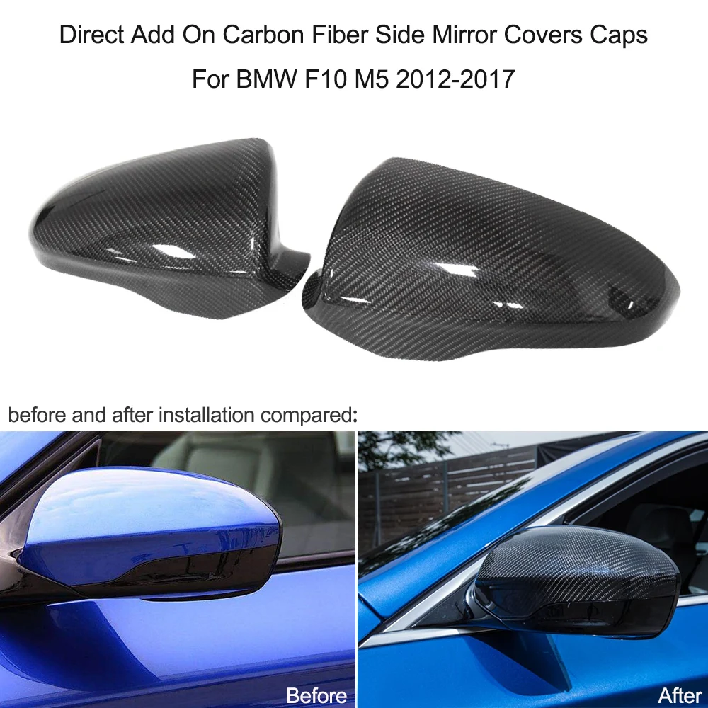 

Direct Add On Carbon Fiber Side Mirror Covers Caps For BMW F10 M5 2012-2017 1 Pair Auto Accessories