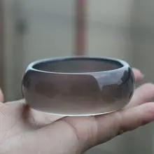 Чистый натуральный Ice расширились толстый Ash агат Халцедон Браслет