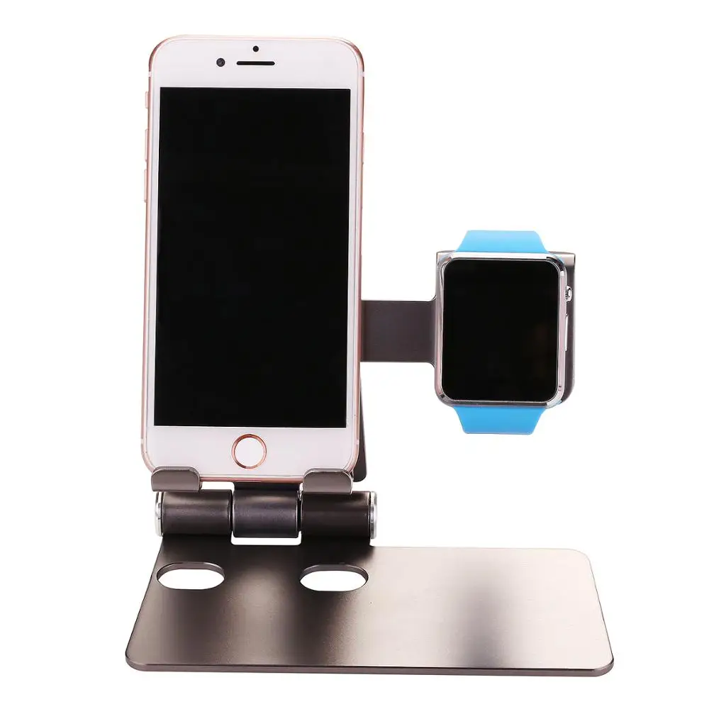 

2 in 1 Adjustable Tablet Cellphone Watch Stand Dual Angle Universal Desktop Phone Watch Charging Station Dock
